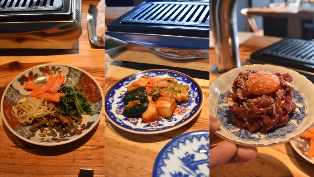 Tenma Counter Yakiniku Ushisuki appetizers